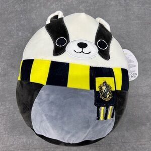 Squishmallows Black and White Plush with Yellow Scarf